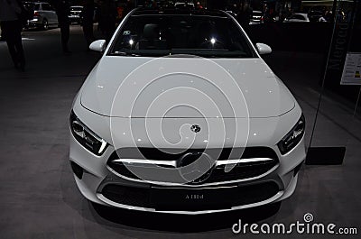 Geneva, Switzerland, March 06-2018: Mercedes A-klass A180d at GIMS Editorial Stock Photo