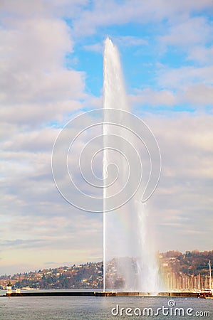 Geneva Water Fountain (Jet d'Eau) Stock Photo