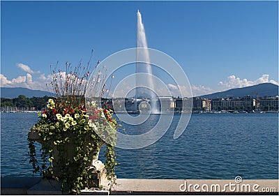 Geneva water spout Stock Photo