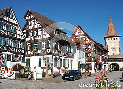 Beautiful wooden frame houses in Gengenbach, Germany Editorial Stock Photo