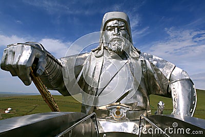 Genghis Khan Equestrian Statue in Mongolia Editorial Stock Photo