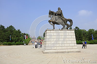 Genghis Khan bronze sculpture, adobe rgb Editorial Stock Photo
