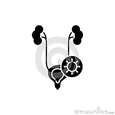 Genitourinary system virus disease color line icon. Pictogram for web page Vector Illustration