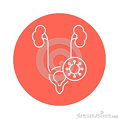 Genitourinary system virus disease color line icon. Pictogram for web page Vector Illustration