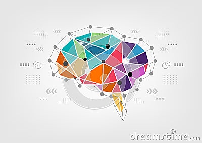 intelligence of the brain Hitechnology Vector Illustration