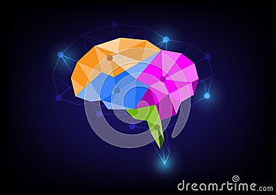 love the brain Hitechnology Vector Illustration