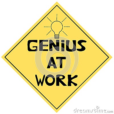 Genius At Work Cartoon Illustration