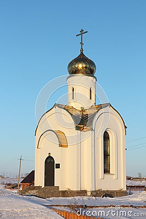 Gennady Afonsky chapel, village of Sharap, Novosibirsk region, R Stock Photo