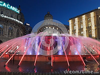 De Ferrari square at Christmas Editorial Stock Photo