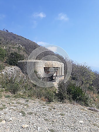 First World War bunker on the mountain Editorial Stock Photo