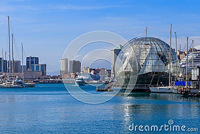 The bubble biosphere by Renzo Piano in Genoa, Italy Stock Photo