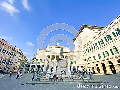 Genoa, Italy view of central square Editorial Stock Photo