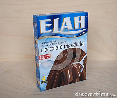 GENOA - JAN 2021: Elah chocolate pudding Editorial Stock Photo