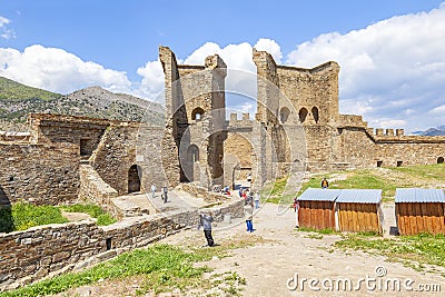 Genoese fortress. Sudak. Crimea Editorial Stock Photo