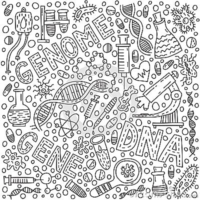 Genom doodle illustration Vector Illustration