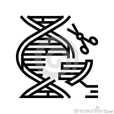 genome editing cryptogenetics line icon vector illustration Vector Illustration