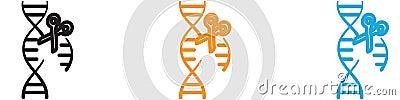 genome editing vector logo set collection for web app ui Vector Illustration