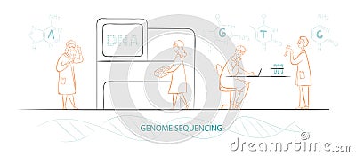 Genome sequencing vector banner Vector Illustration