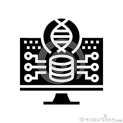 genomic data analysis cryptogenetics glyph icon vector illustration Cartoon Illustration