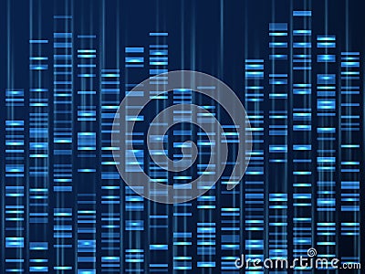 Genomic data visualization. Dna genome sequence, medical genetic map. Genealogy barcode vector background Vector Illustration