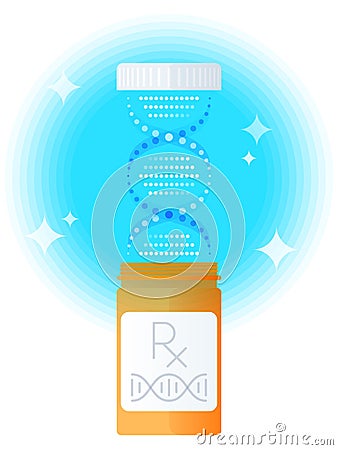 Genomic personalized medicine concept. Vector flat design template illustration. Vector Illustration