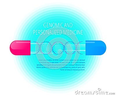 Genomic personalized medicine concept vector illustration. Flat Vector Illustration