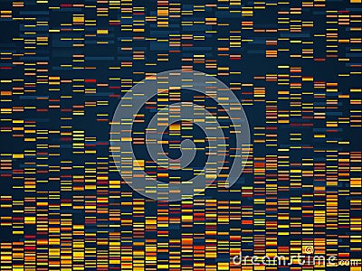 Genomic visualization. Dna genomes sequencing data analysis. Digital internet technology, bioinformatics testing Vector Illustration