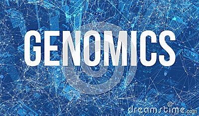 Genomics Theme with abstract cityscape Stock Photo