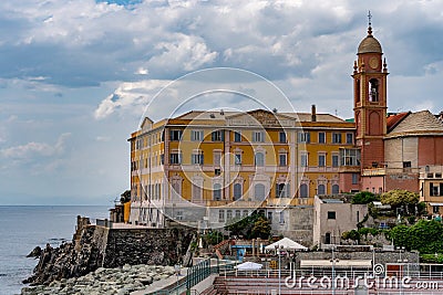 Genova Nervi historical village district houses Editorial Stock Photo