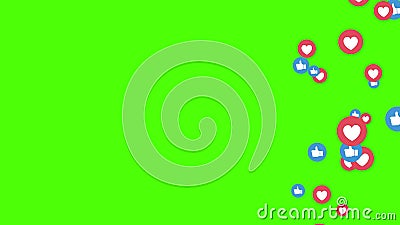 Genre, pouce vers le haut, icônes bleues, et coeurs vidéo en direct isolés sur fond vert Marketing des réseaux de médias sociaux illustration stock Genre, pouce vers le haut, icônes bleues, et coeurs vidéo en direct isolés sur fond vert Marketing des réseaux de médias sociaux illustration stock