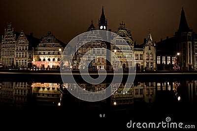 Gent By Night Stock Photo