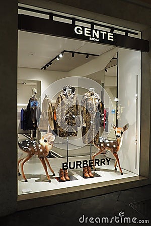 Gente Burberry Women fashion store in Rome, Italy Editorial Stock Photo