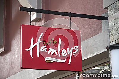 Hamleys store and sign in Genting Highland Premium Outlet, Malaysia Editorial Stock Photo