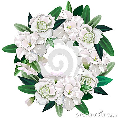 Gentle azalea wreath Vector Illustration