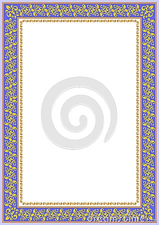 Gentle blue floral border Vector Illustration