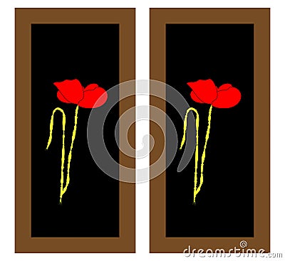 Gentle floral background with red poppies. Patterns for Paintings red poppies flowers Stock Photo