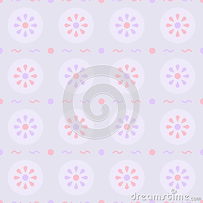 Gentle floral seamless pattern in pastel colors Vector Illustration