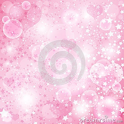 Gentle pink valentine background Vector Illustration