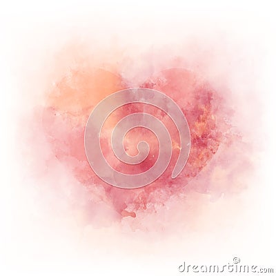 Gentle pink watercolor heart - romantic ald love symbol Stock Photo