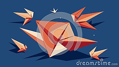 The gentle rustling of paper as it is slowly and mindfully manipulated creating intricate origami patterns.. Vector Vector Illustration