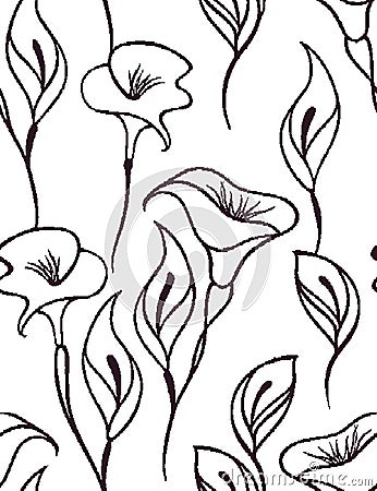 Gentle floral seamless pattern with a white background Stock Photo