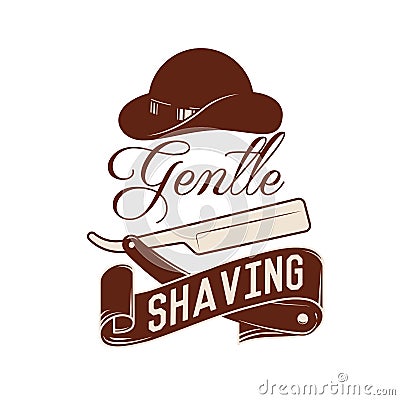 Gentle Shaving. vintage label. Vector Illustration