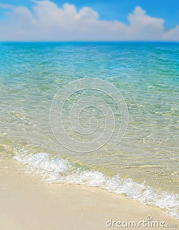 Gentle Surf on Beach Stock Photo