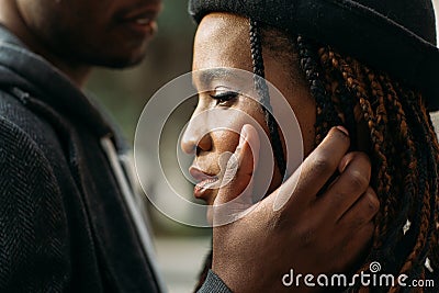 Gentle touch. Tender love relationship Stock Photo