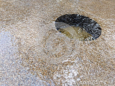 Free Flowing Water over Granite Stone Stock Photo