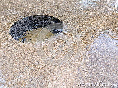 Free Flowing Water over Granite Stone Stock Photo