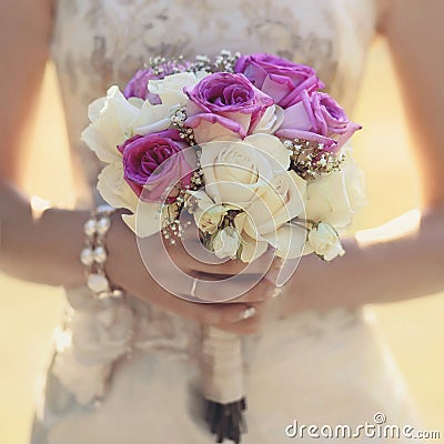 Gentle wedding bouquet Stock Photo