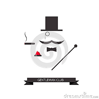 Gentleman abstract logo. Vector Illustration