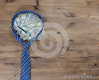 Gentleman concept. Tie and dollars Stock Photo