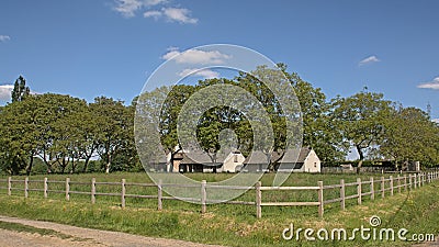 Rural farmhouse in the flemish countryside on a sunny spring day Editorial Stock Photo